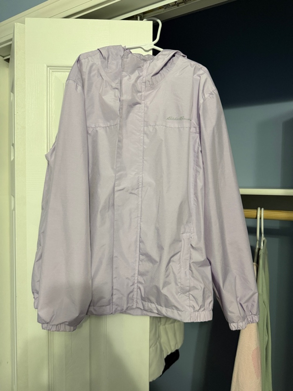 Eddie Bauer Light Lavender Hooded Windbreaker Jacket